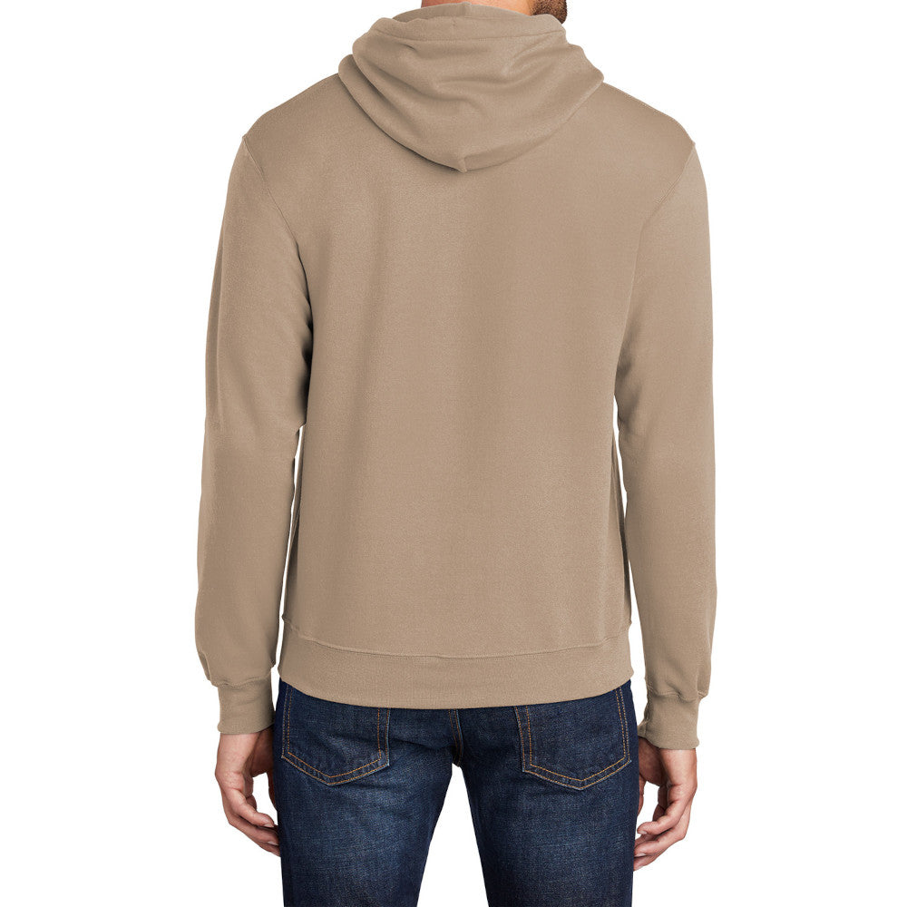 Men's Core Fleece Pullover Hooded Sweatshirt Cozy Cotton Poly Fleece with Air Jet Yarn Softness and Two-Ply Hood-Sand