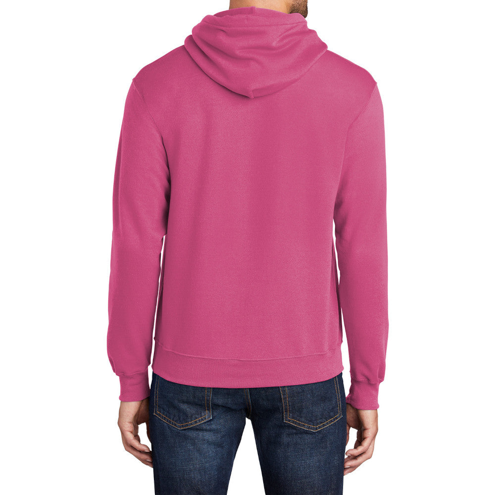 Men's Long Sleeve Core Poly Fleece Pullover Hooded Cozy Sweatshirt-Sangria