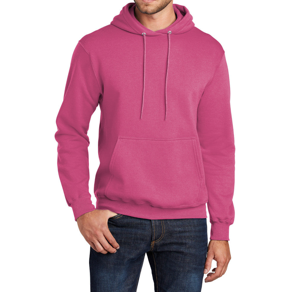 Men's Long Sleeve Core Poly Fleece Pullover Hooded Cozy Sweatshirt-Sangria
