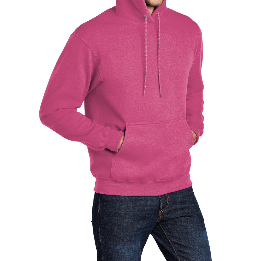 Men's Long Sleeve Core Poly Fleece Pullover Hooded Cozy Sweatshirt-Sangria