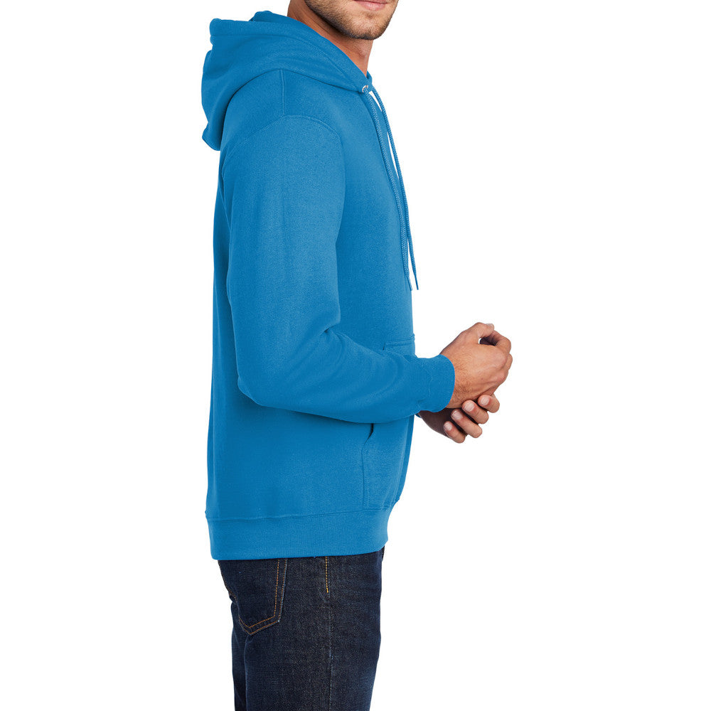 Men's Core Fleece Pullover Hooded Sweatshirt Cozy Cotton Poly Fleece with Air Jet Yarn Softness and Two-Ply Hood-Sapphire