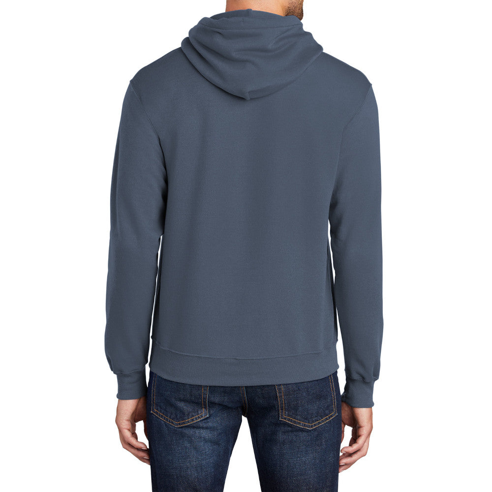 Men's Core Fleece Pullover Hooded Sweatshirt Cozy Cotton Poly Fleece with Air Jet Yarn Softness and Two-Ply Hood-Steel Blue
