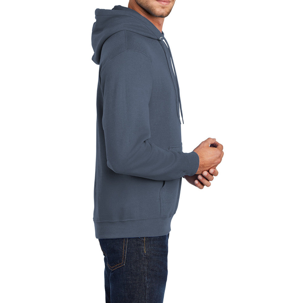 Men's Core Fleece Pullover Hooded Sweatshirt Cozy Cotton Poly Fleece with Air Jet Yarn Softness and Two-Ply Hood-Steel Blue