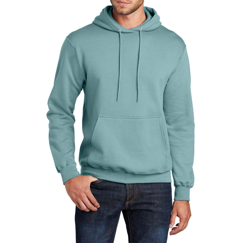 Men's Core Fleece Pullover Hooded Sweatshirt Cozy Cotton Poly Fleece with Air Jet Yarn Softness and Two-Ply Hood-Stonewashed Blue