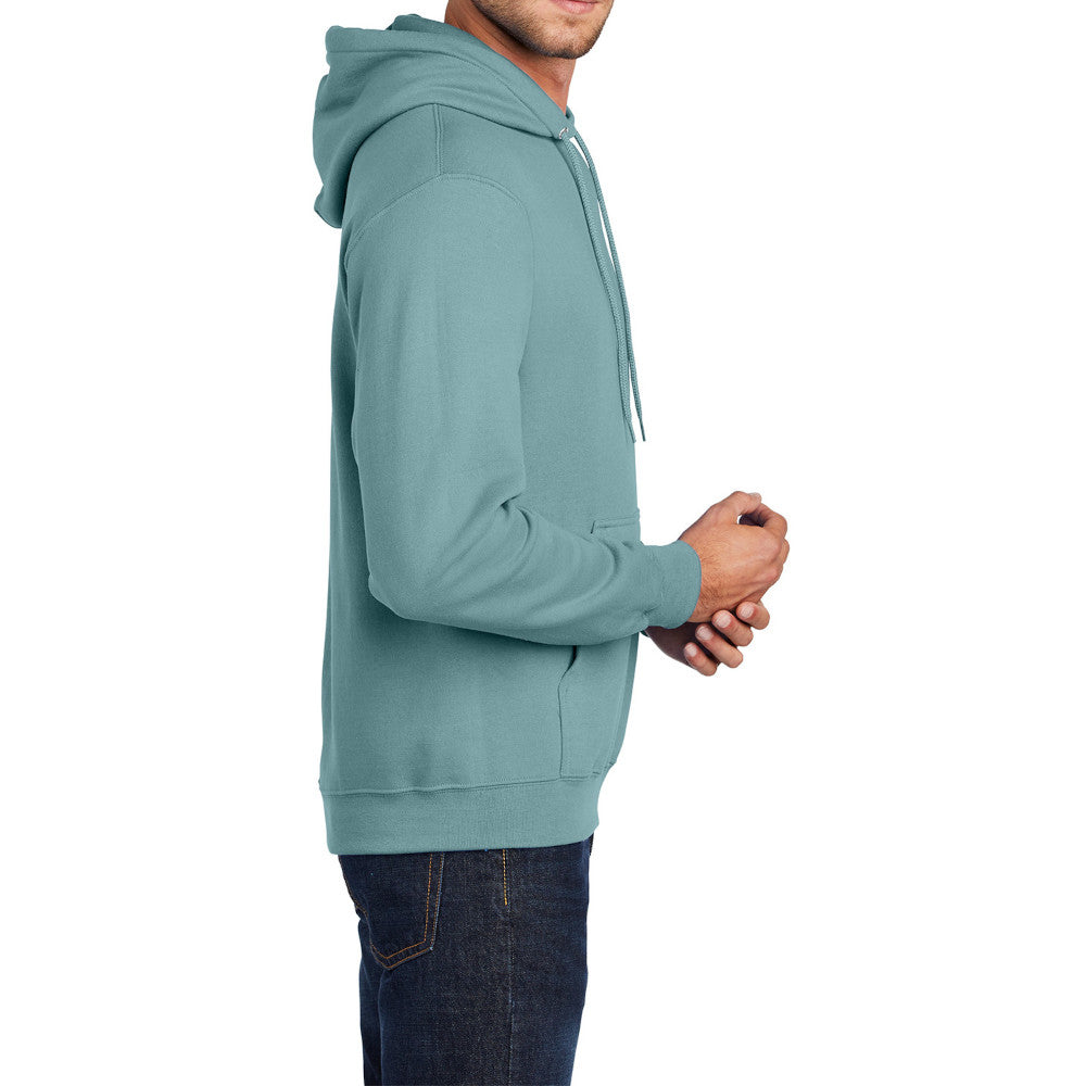 Men's Core Fleece Pullover Hooded Sweatshirt Cozy Cotton Poly Fleece with Air Jet Yarn Softness and Two-Ply Hood-Stonewashed Blue