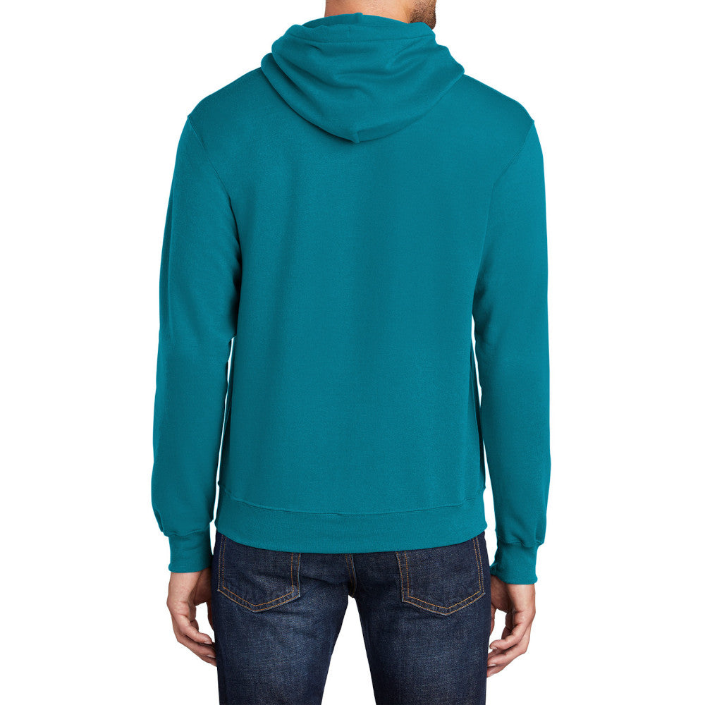 Men's Core Fleece Pullover Hooded Sweatshirt Cozy Cotton Poly Fleece with Air Jet Yarn Softness and Two-Ply Hood-Teal