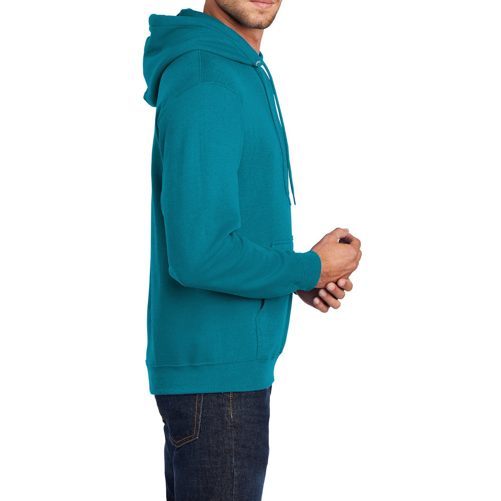 Men's Core Fleece Pullover Hooded Sweatshirt Cozy Cotton Poly Fleece with Air Jet Yarn Softness and Two-Ply Hood-Teal