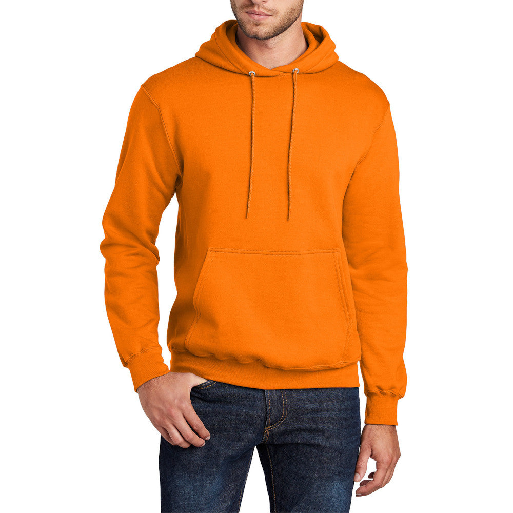 Men's Core Fleece Pullover Hooded Sweatshirt Cozy Cotton Poly Fleece with Air Jet Yarn Softness and Two-Ply Hood-Tennessee Orange