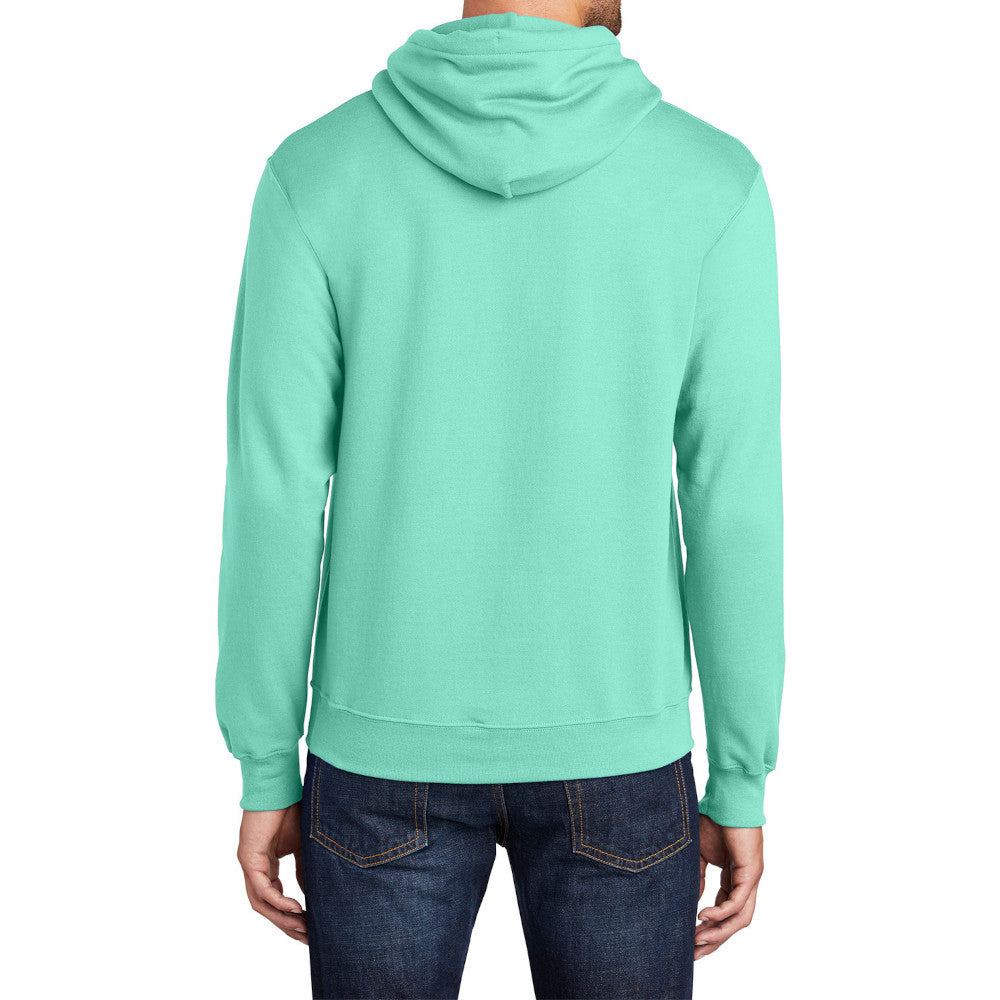 Men's Core Fleece Pullover Hooded Sweatshirt Cozy Cotton Poly Fleece with Air Jet Yarn Softness and Two-Ply Hood-True Celadon