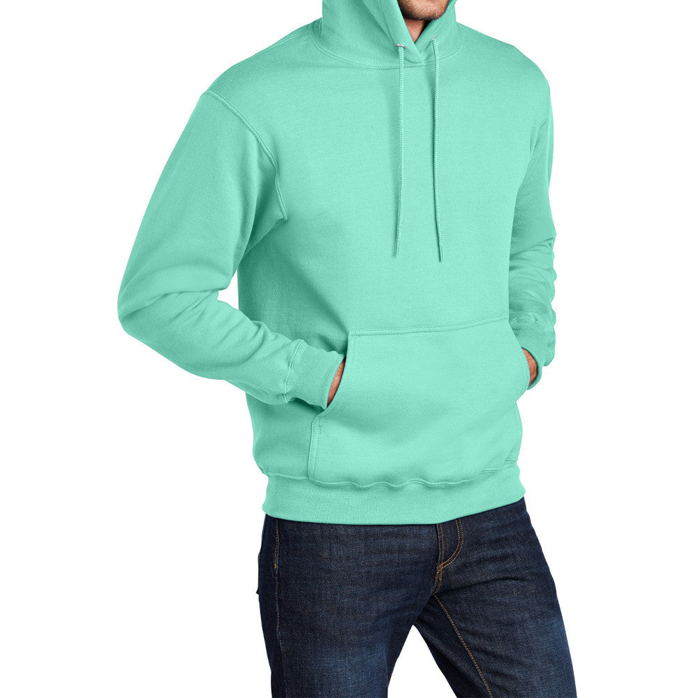 Men's Core Fleece Pullover Hooded Sweatshirt Cozy Cotton Poly Fleece with Air Jet Yarn Softness and Two-Ply Hood-True Celadon
