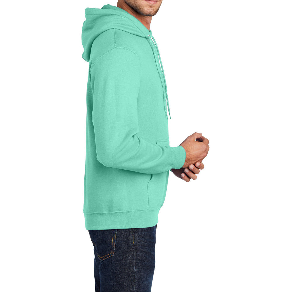 Men's Core Fleece Pullover Hooded Sweatshirt Cozy Cotton Poly Fleece with Air Jet Yarn Softness and Two-Ply Hood-True Celadon