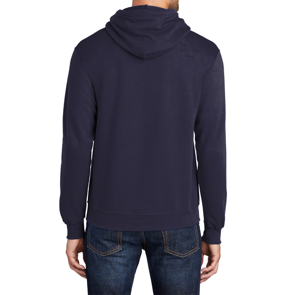 Men's Core Fleece Pullover Hooded Sweatshirt Cozy Cotton Poly Fleece with Air Jet Yarn Softness and Two-Ply Hood-True Navy