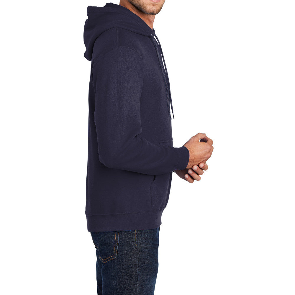 Men's Core Fleece Pullover Hooded Sweatshirt Cozy Cotton Poly Fleece with Air Jet Yarn Softness and Two-Ply Hood-True Navy