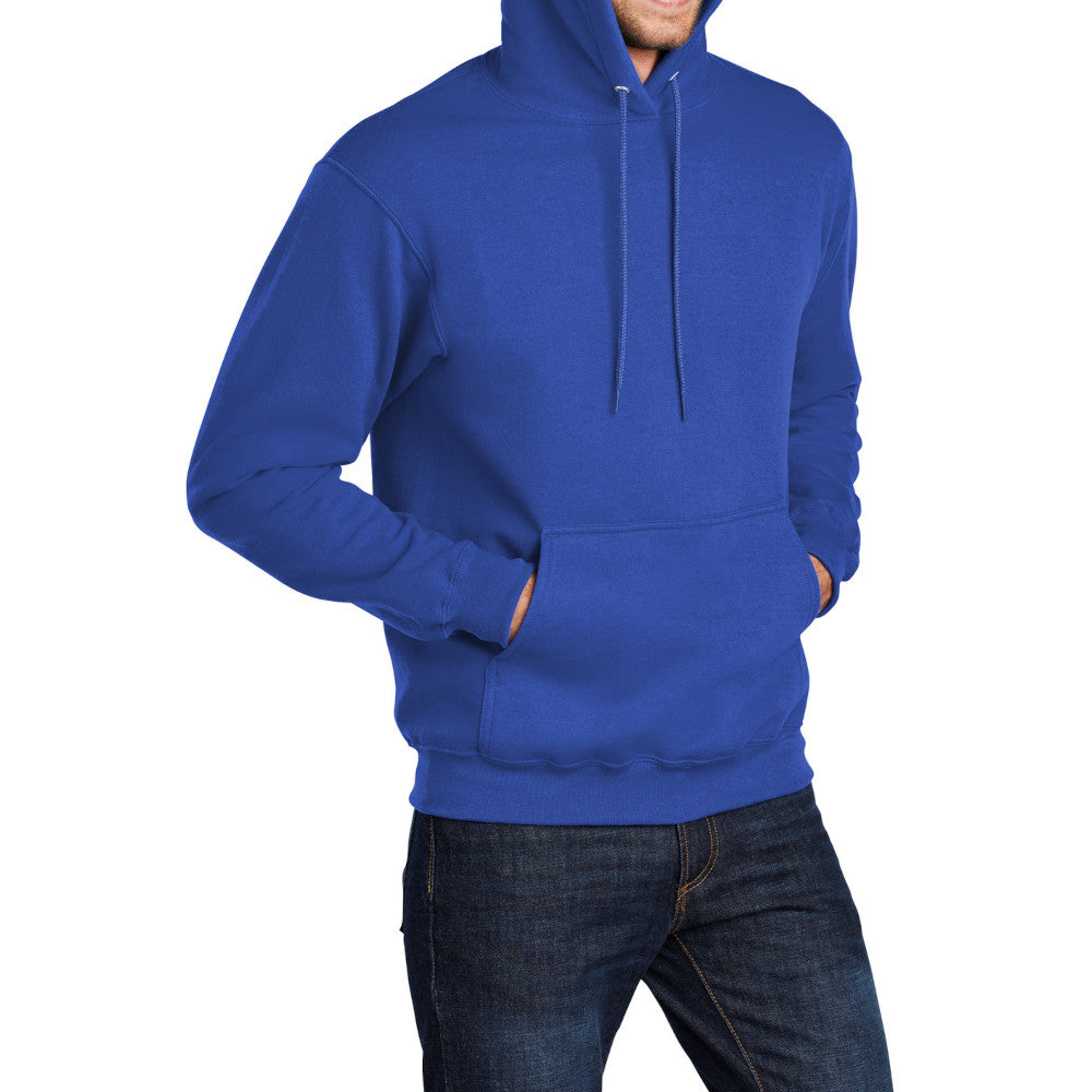 Men's Core Fleece Pullover Hooded Sweatshirt Cozy Cotton Poly Fleece with Air Jet Yarn Softness and Two-Ply Hood-True Royal
