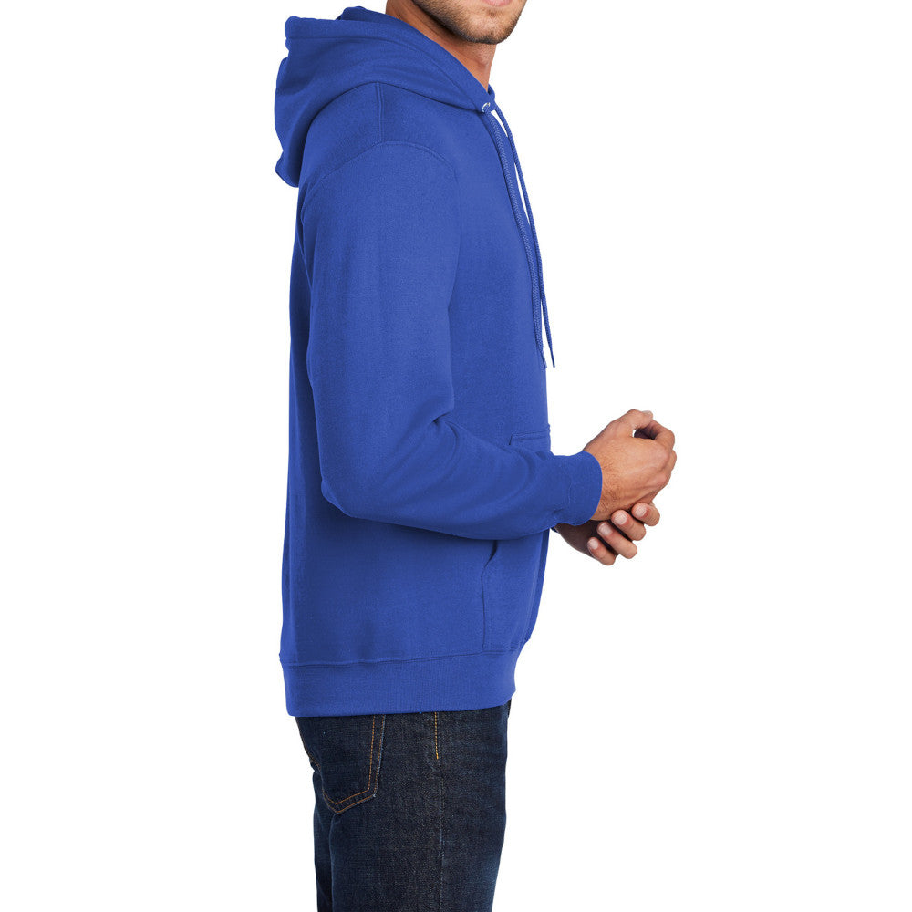 Men's Core Fleece Pullover Hooded Sweatshirt Cozy Cotton Poly Fleece with Air Jet Yarn Softness and Two-Ply Hood-True Royal
