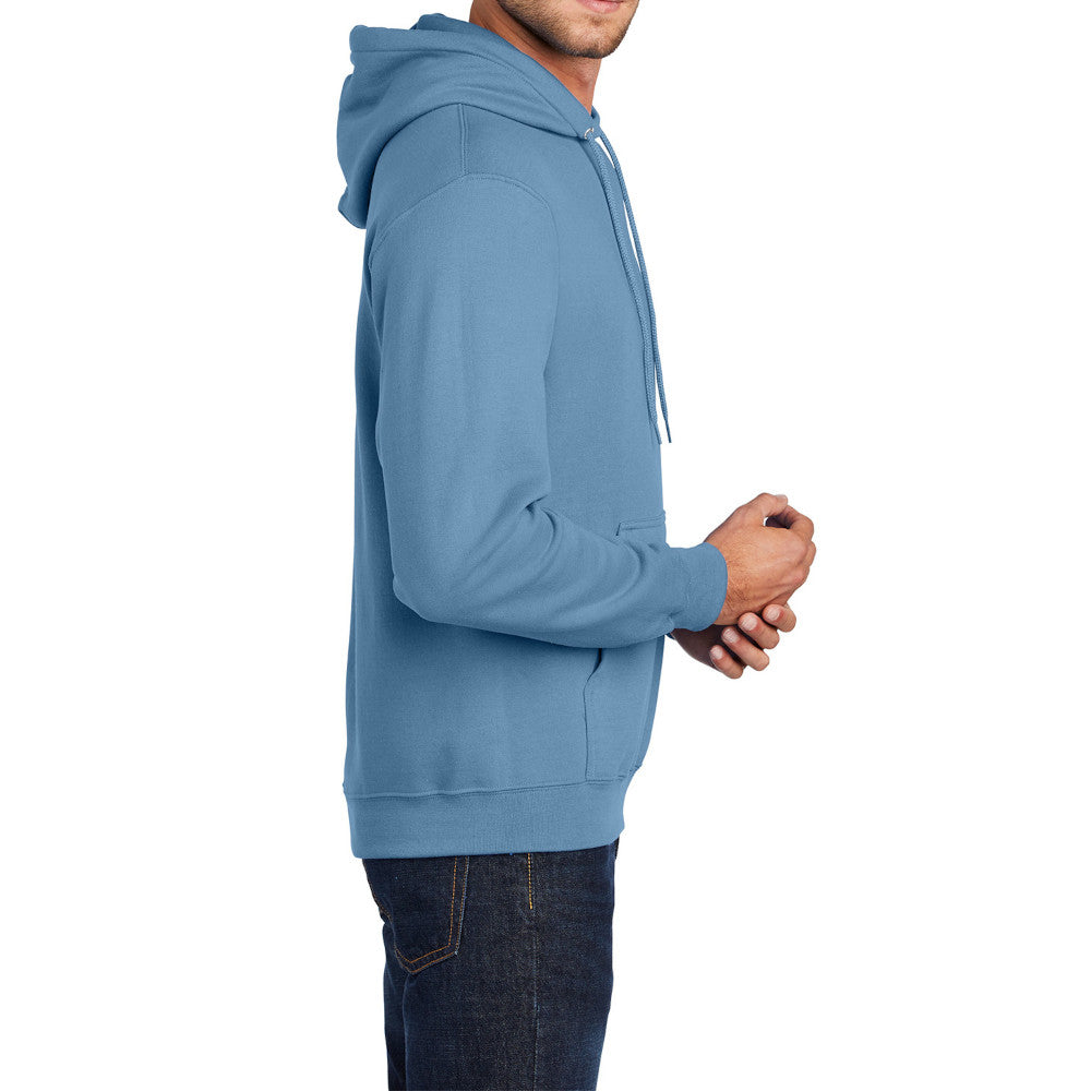 Men's Core Fleece Pullover Hooded Sweatshirt Cozy Cotton Poly Fleece with Air Jet Yarn Softness and Two-Ply Hood-Tundra Blue
