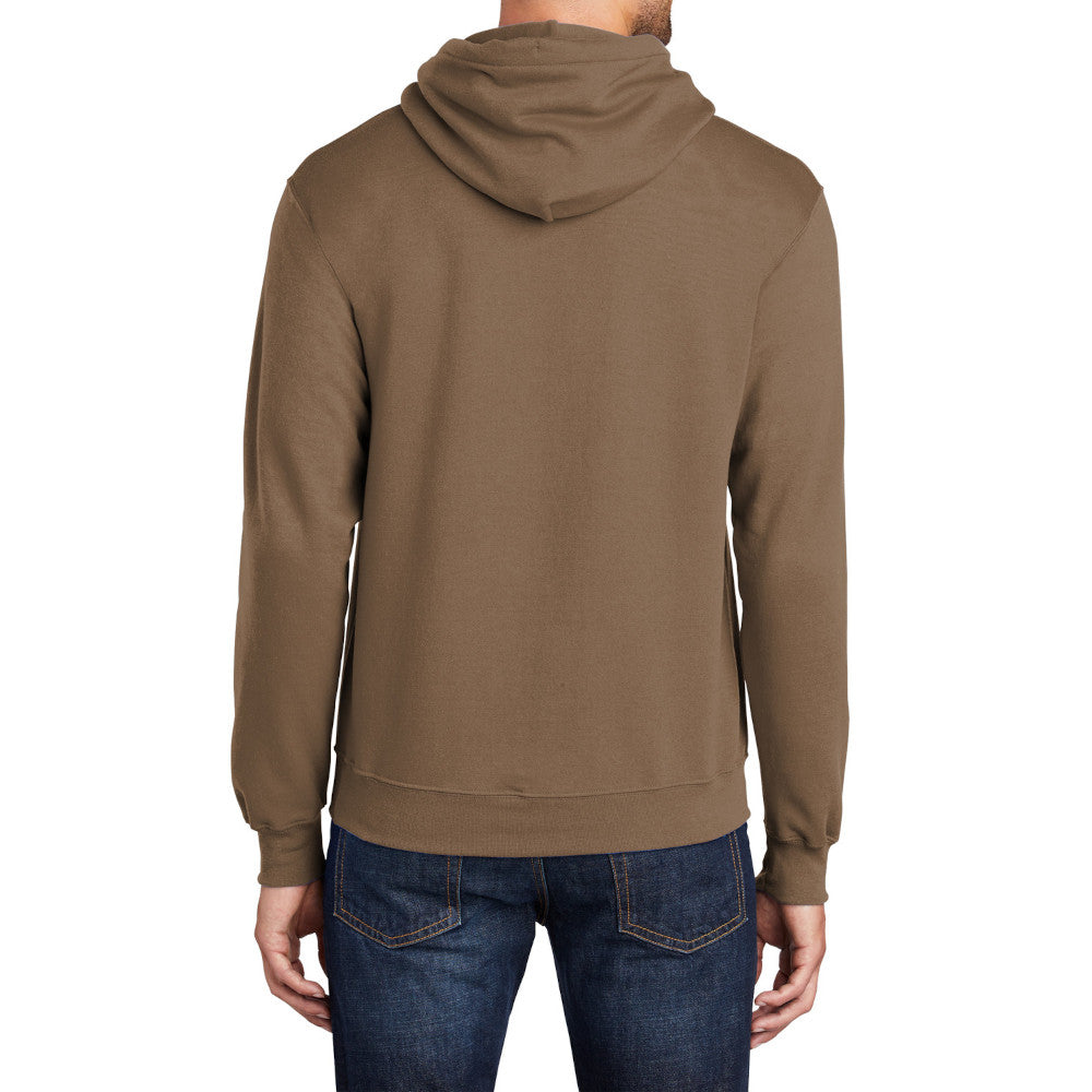 Men's Core Fleece Pullover Hooded Sweatshirt Cozy Cotton Poly Fleece with Air Jet Yarn Softness and Two-Ply Hood-Woodland Brown