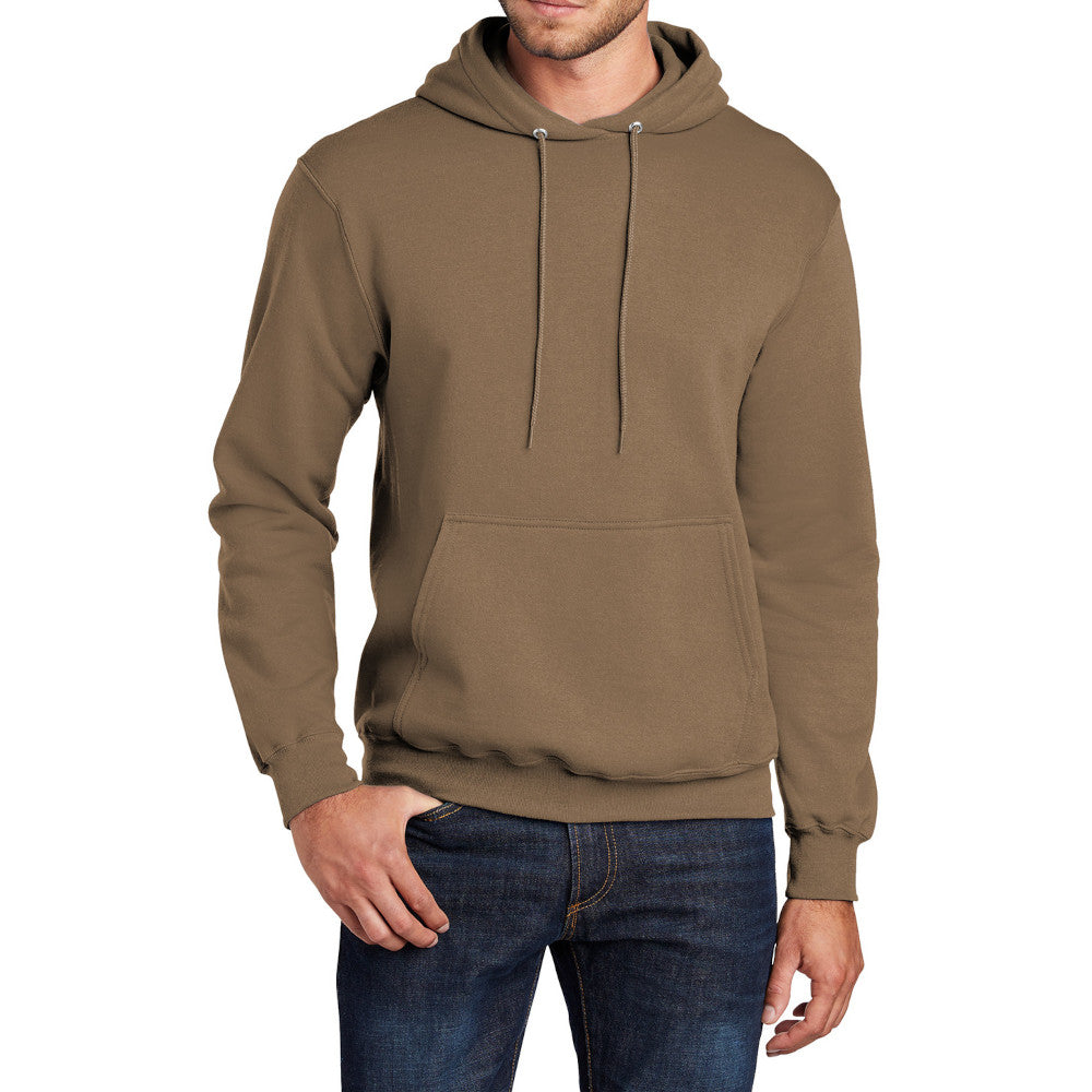 Men's Core Fleece Pullover Hooded Sweatshirt Cozy Cotton Poly Fleece with Air Jet Yarn Softness and Two-Ply Hood-Woodland Brown
