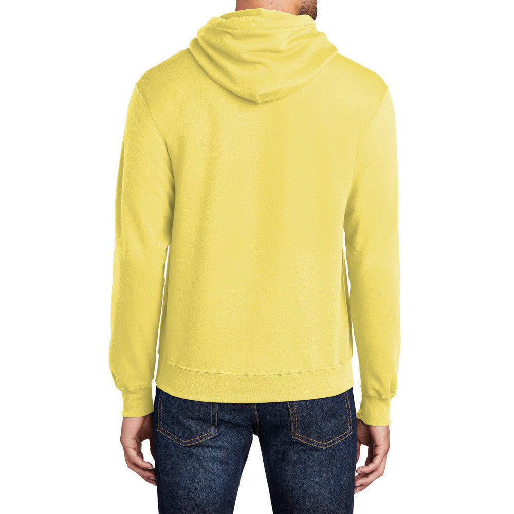Men's Core Fleece Pullover Hooded Sweatshirt Cozy Cotton Poly Fleece with Air Jet Yarn Softness and Two-Ply Hood-Yellow