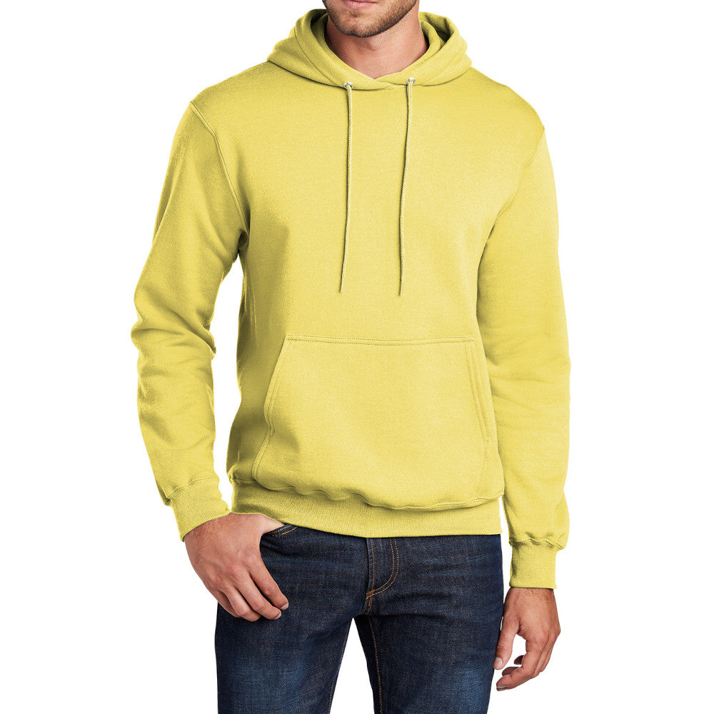 Men's Core Fleece Pullover Hooded Sweatshirt Cozy Cotton Poly Fleece with Air Jet Yarn Softness and Two-Ply Hood-Yellow