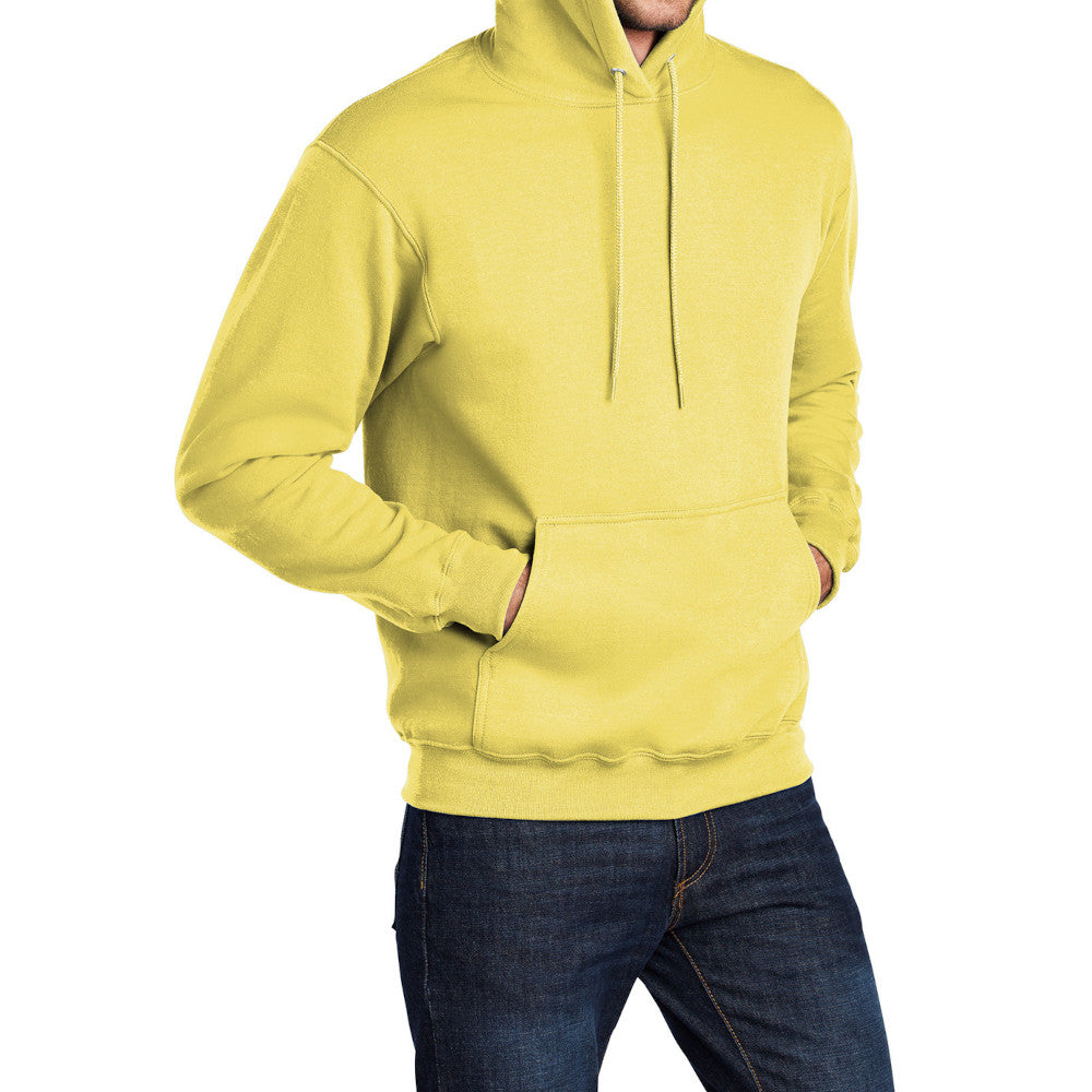 Men's Core Fleece Pullover Hooded Sweatshirt Cozy Cotton Poly Fleece with Air Jet Yarn Softness and Two-Ply Hood-Yellow