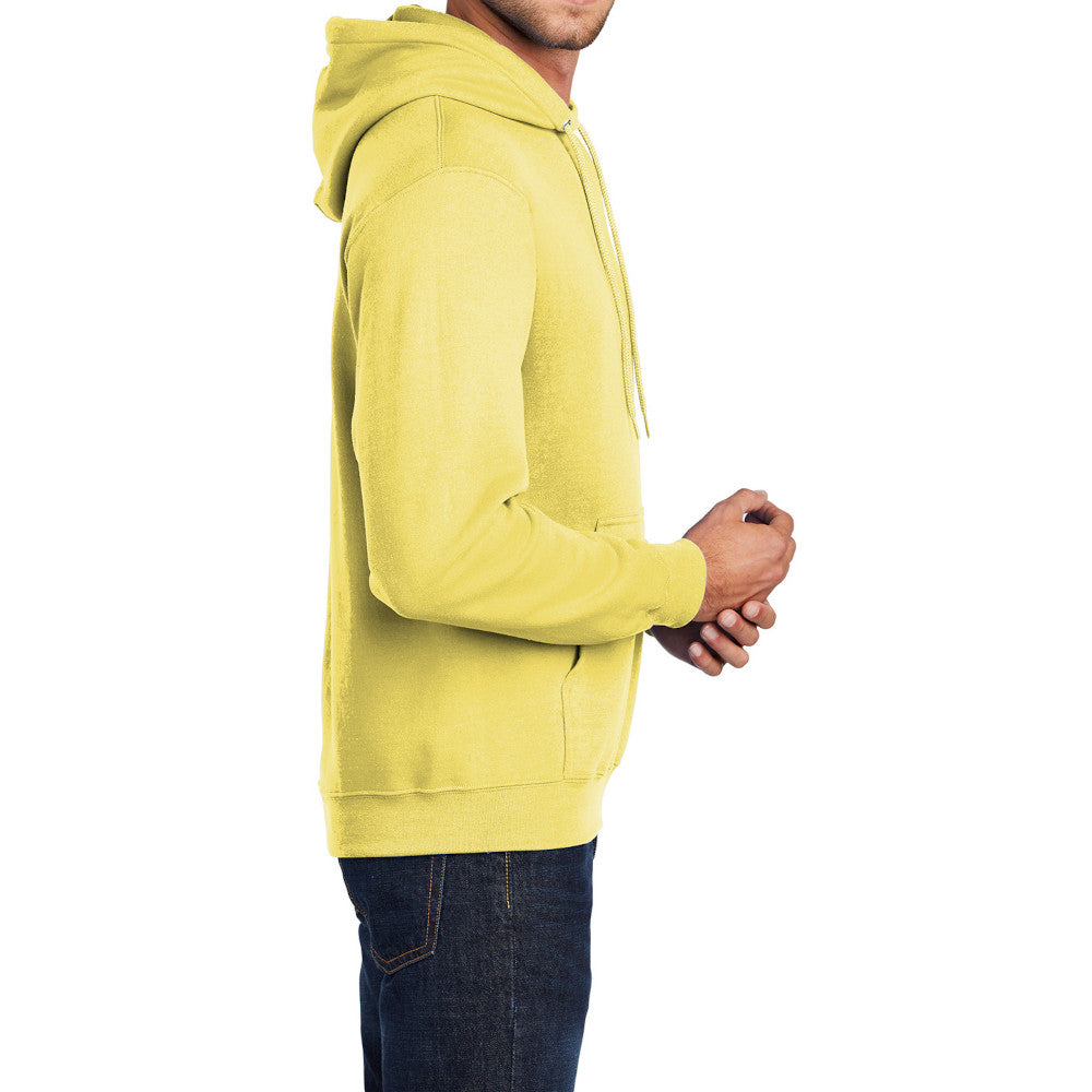 Men's Core Fleece Pullover Hooded Sweatshirt Cozy Cotton Poly Fleece with Air Jet Yarn Softness and Two-Ply Hood-Yellow