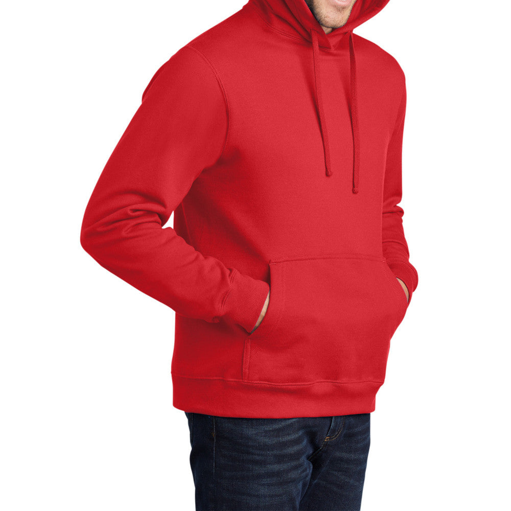 Men's Fan Favorite Fleece Hoodie Soft Cotton Blend Sports Team Colors DTG-Ready and Tag-Free Comfort-Bright Red