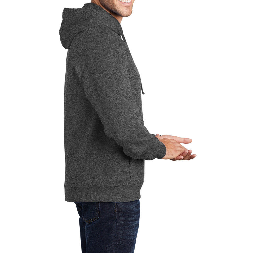 Men's Fan Favorite Fleece Hoodie Soft Cotton Blend Sports Team Colors DTG-Ready and Tag-Free Comfort-Dark Heather Grey