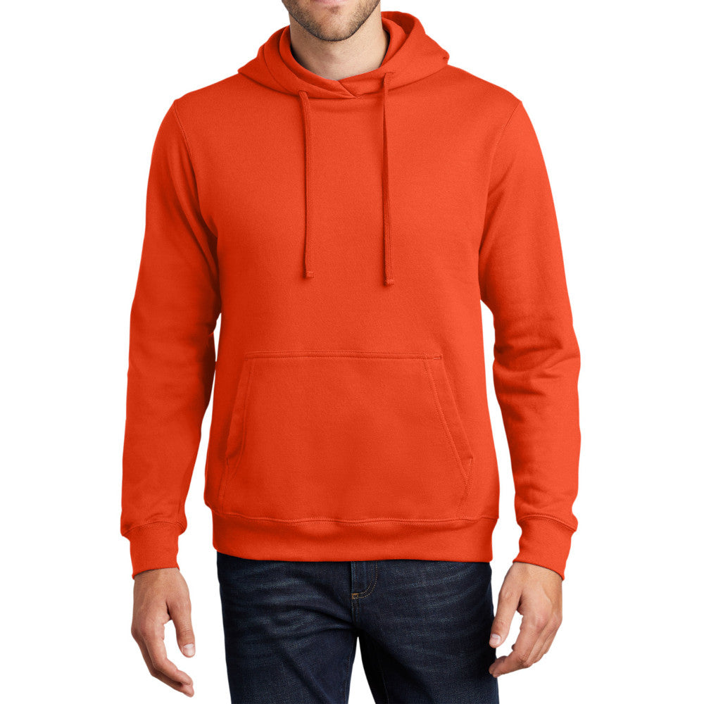 Men's Fan Favorite Fleece Hoodie Soft Cotton Blend Sports Team Colors DTG-Ready and Tag-Free Comfort-Orange
