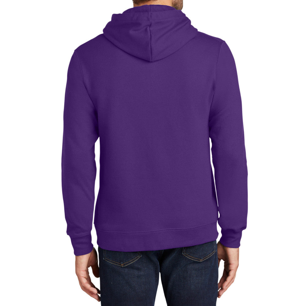 Men's Fan Favorite Fleece Hoodie Soft Cotton Blend Sports Team Colors DTG-Ready and Tag-Free Comfort-Team Purple