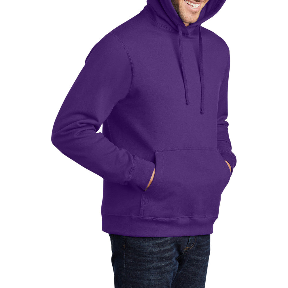 Men's Fan Favorite Fleece Hoodie Soft Cotton Blend Sports Team Colors DTG-Ready and Tag-Free Comfort-Team Purple