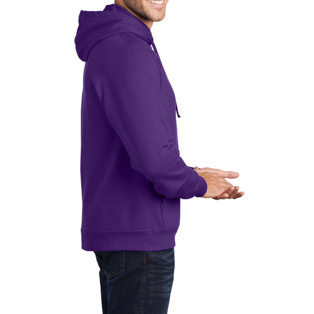 Men's Fan Favorite Fleece Hoodie Soft Cotton Blend Sports Team Colors DTG-Ready and Tag-Free Comfort-Team Purple