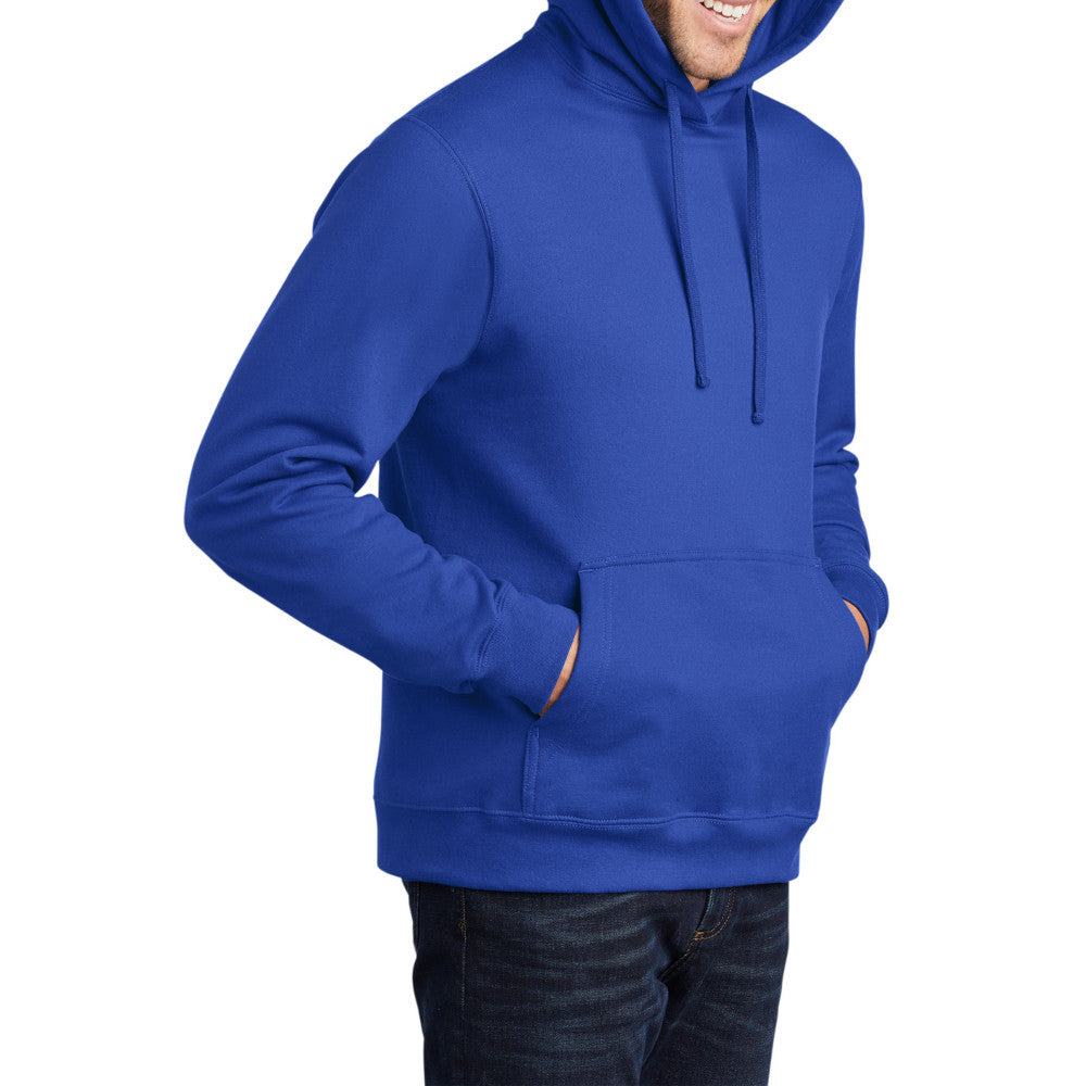 Men's Fan Favorite Fleece Hoodie Soft Cotton Blend Sports Team Colors DTG-Ready and Tag-Free Comfort-True Royal