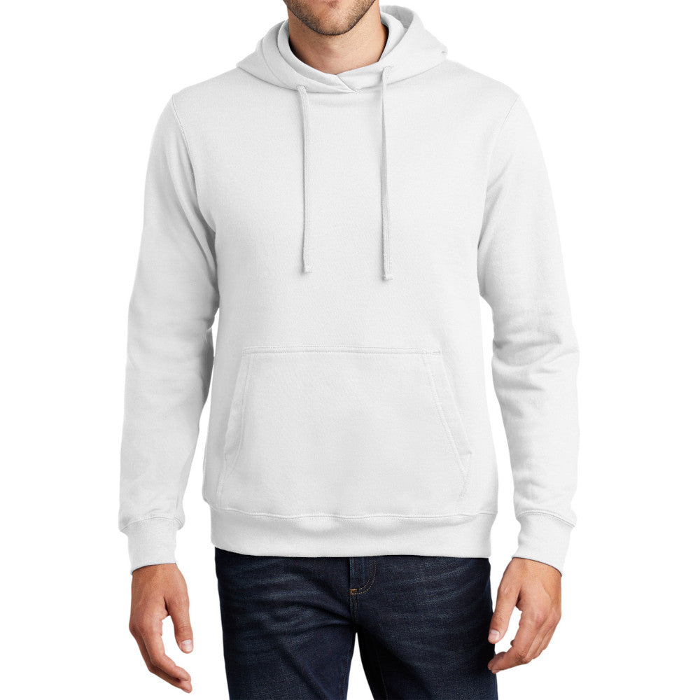 Men's Fan Favorite Fleece Hoodie Soft Cotton Blend Sports Team Colors DTG-Ready and Tag-Free Comfort-White