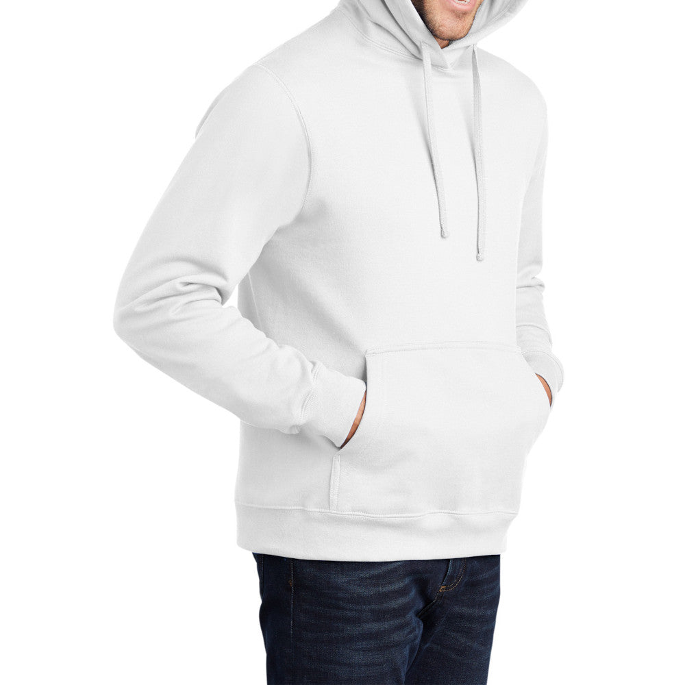Men's Fan Favorite Fleece Hoodie Soft Cotton Blend Sports Team Colors DTG-Ready and Tag-Free Comfort-White