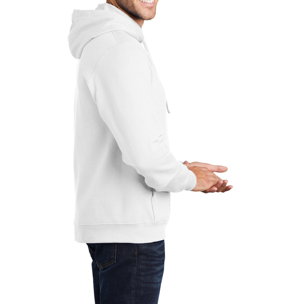 Men's Fan Favorite Fleece Hoodie Soft Cotton Blend Sports Team Colors DTG-Ready and Tag-Free Comfort-White