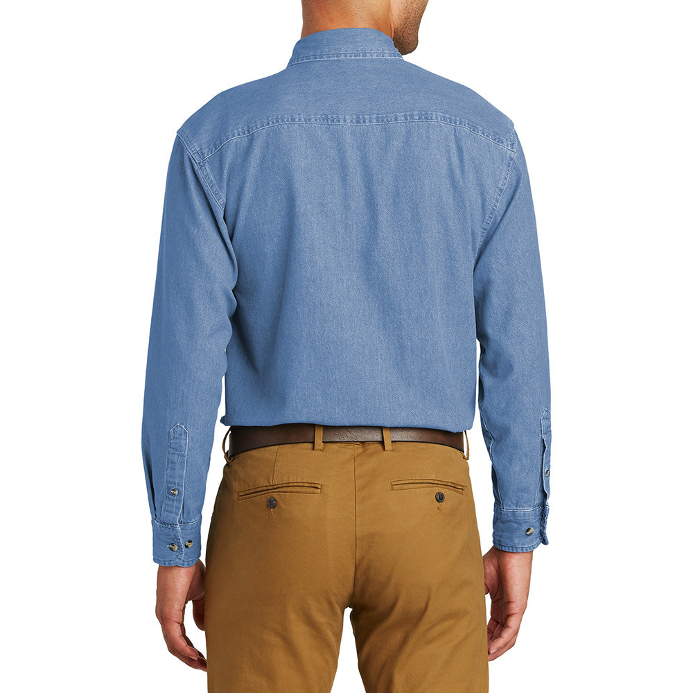 Men's Soft Cotton Long Sleeve Value Denim Shirt with Pocket