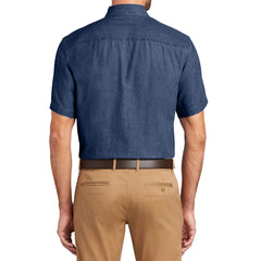 Mafoose Men's Short Sleeve Value Denim Shirt Ink Blue-Back