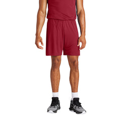 Men's PosiCharge Competitor 7inch Moisture-Wicking Athletic Shorts Polyester Elastic Waistband with Drawcord-Deep Red