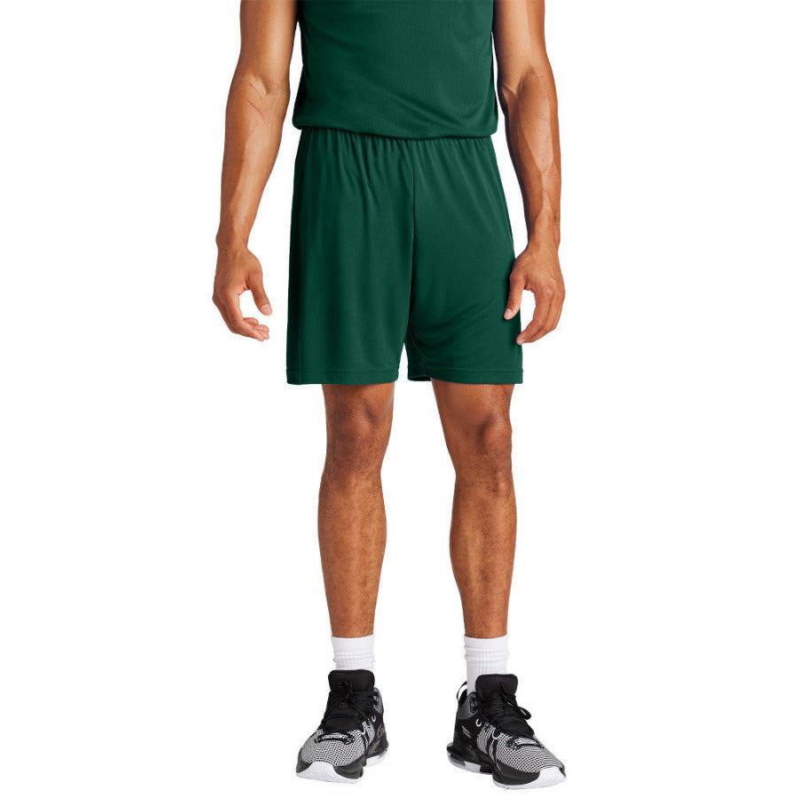 Men's PosiCharge Competitor 7inch Moisture-Wicking Athletic Shorts Polyester Elastic Waistband with Drawcord-Forest Green