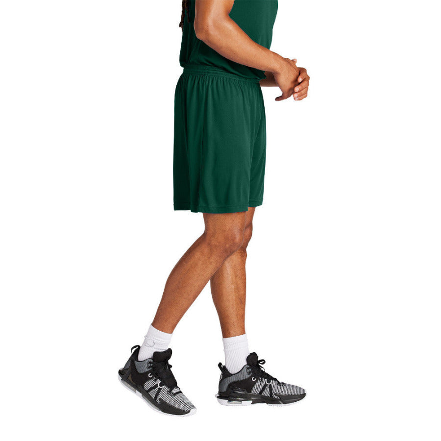 Men's PosiCharge Competitor 7inch Moisture-Wicking Athletic Shorts Polyester Elastic Waistband with Drawcord-Forest Green