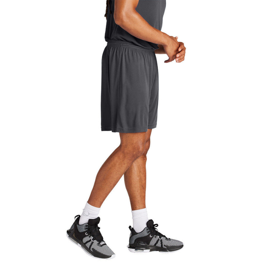 Men's PosiCharge Competitor 7inch Moisture-Wicking Athletic Shorts Polyester Elastic Waistband with Drawcord-Iron Grey