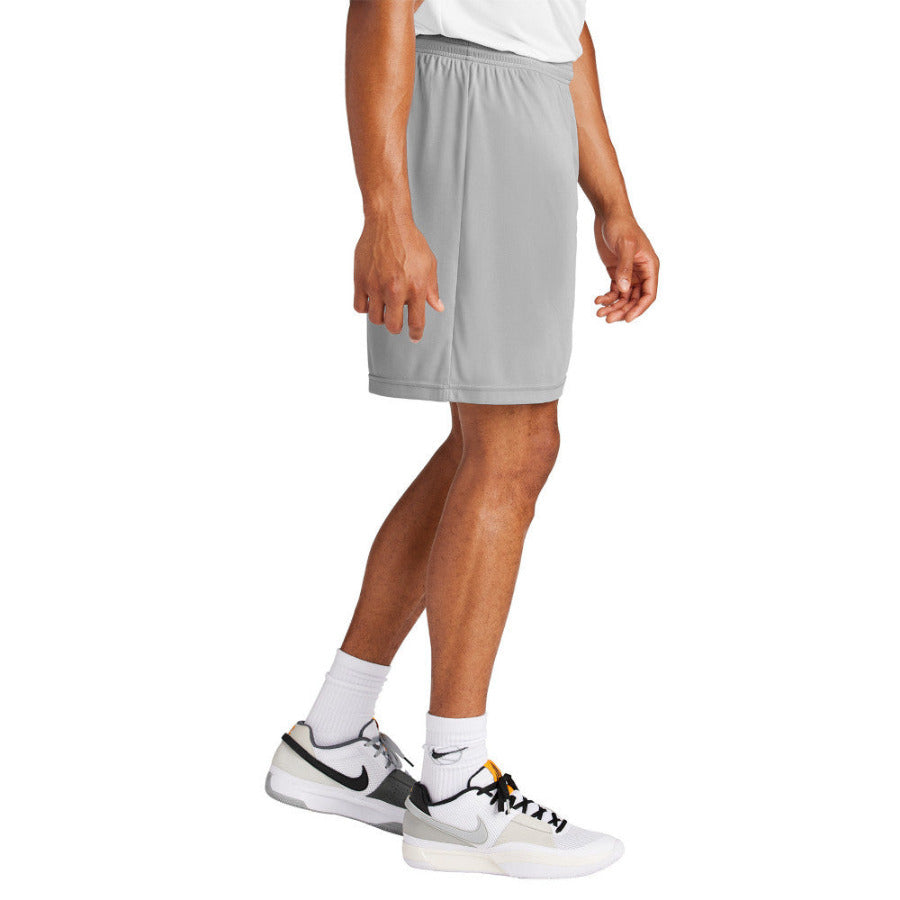 Men's PosiCharge Competitor 7inch Moisture-Wicking Athletic Shorts Polyester Elastic Waistband with Drawcord-Silver