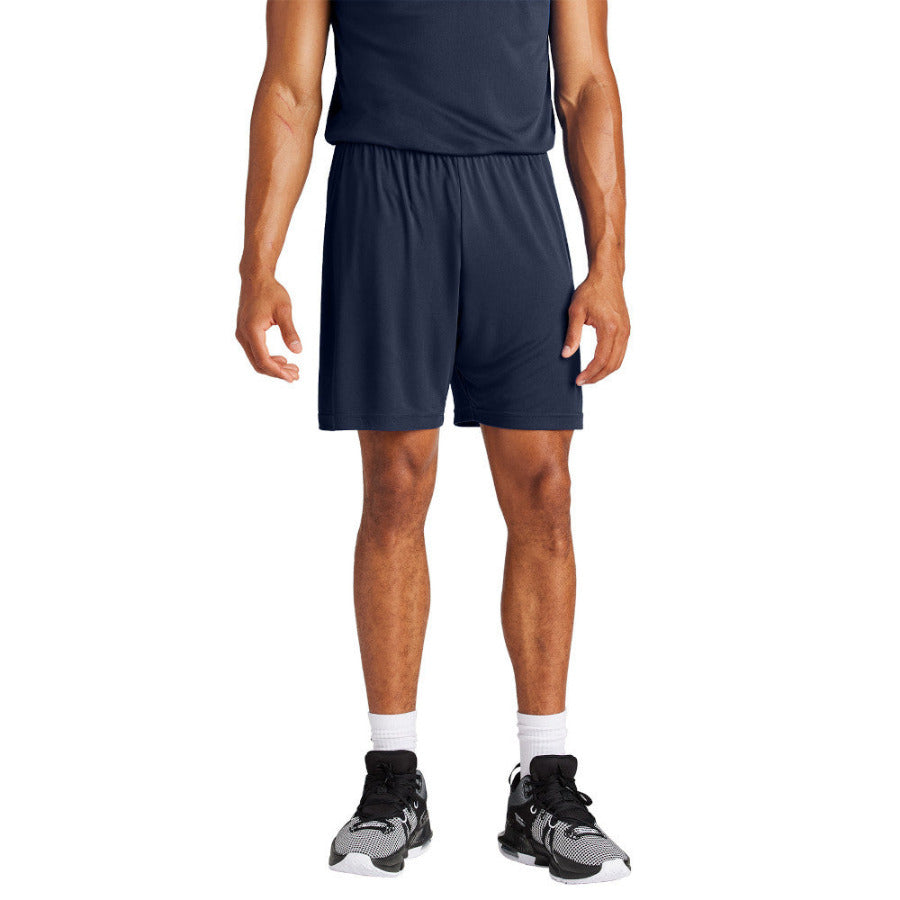 Men's PosiCharge Competitor 7inch Moisture-Wicking Athletic Shorts Polyester Elastic Waistband with Drawcord-True Navy