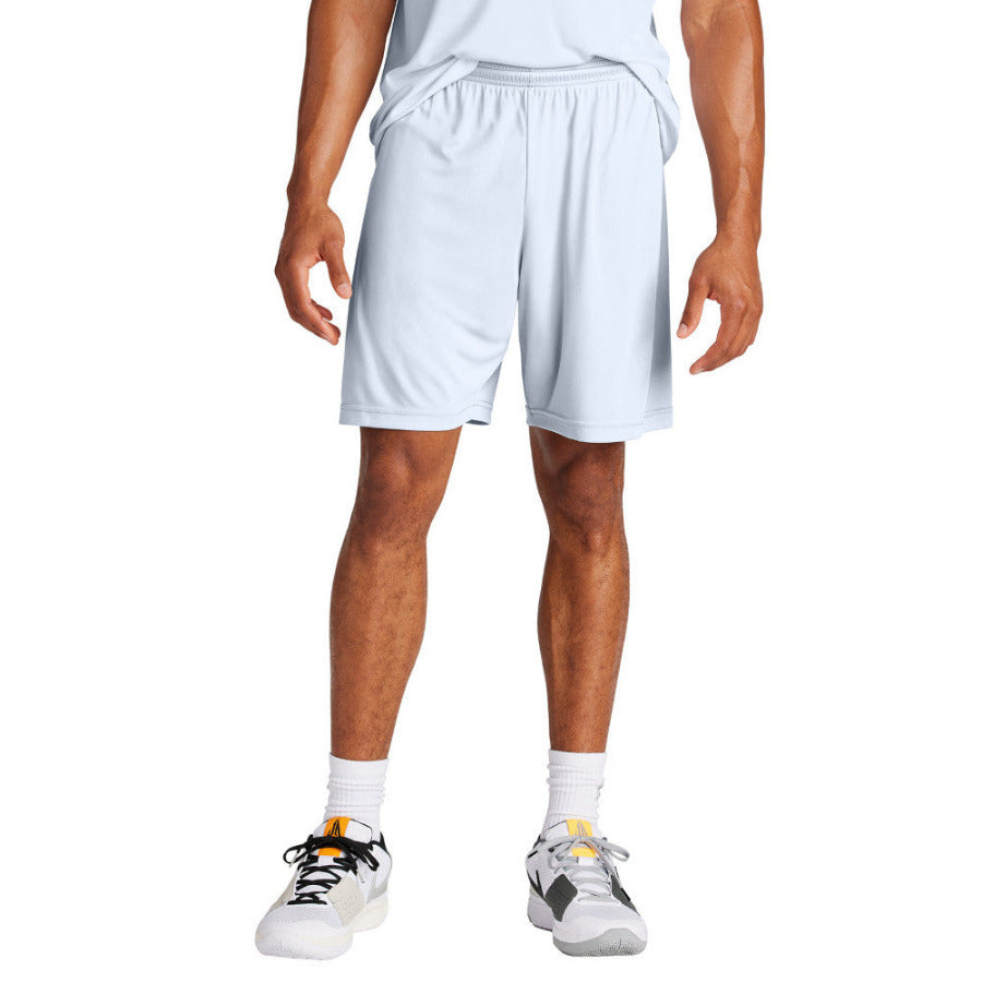 Men's PosiCharge Competitor 7inch Moisture-Wicking Athletic Shorts Polyester Elastic Waistband with Drawcord-White
