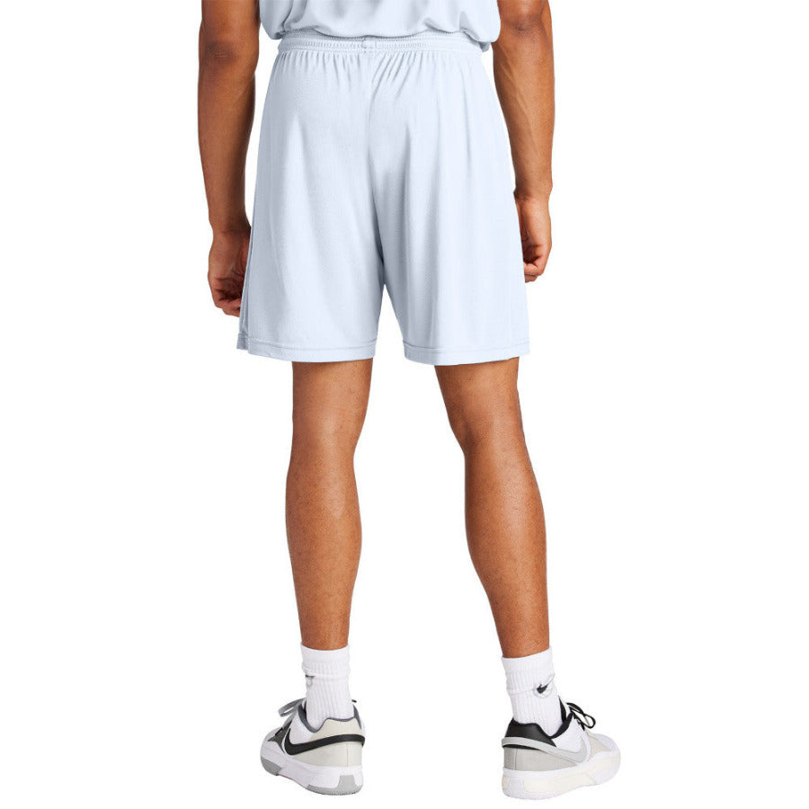 Men's PosiCharge Competitor 7inch Moisture-Wicking Athletic Shorts Polyester Elastic Waistband with Drawcord-White