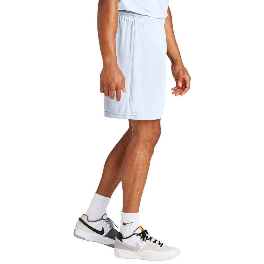 Men's PosiCharge Competitor 7inch Moisture-Wicking Athletic Shorts Polyester Elastic Waistband with Drawcord-White