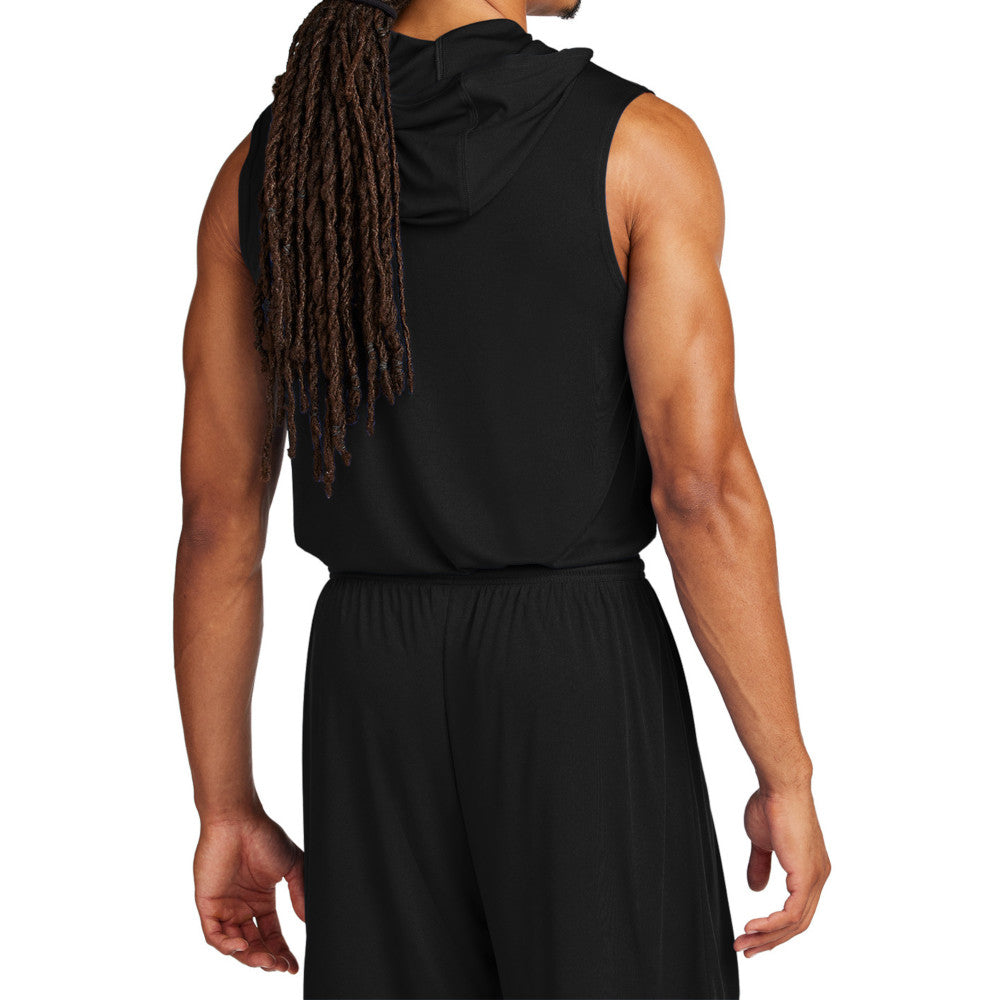 Men's Competitor Sleeveless Hoodie Lightweight Moisture-Wicking UPF 30 Performance Wear-Black