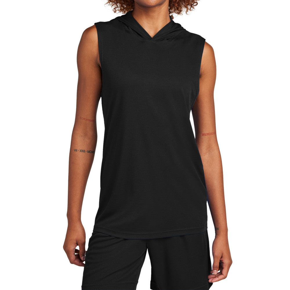 Men's Competitor Sleeveless Hoodie Lightweight Moisture-Wicking UPF 30 Performance Wear-Black
