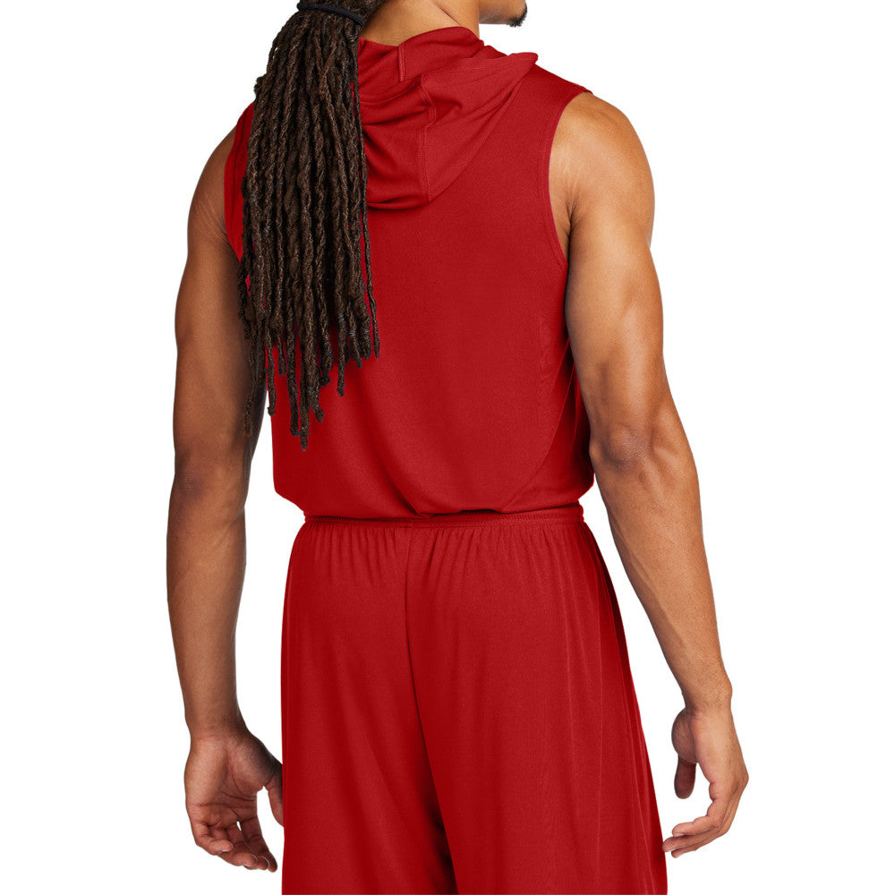 Men's Competitor Sleeveless Hoodie Lightweight Moisture-Wicking UPF 30 Performance Wear-Deep Red